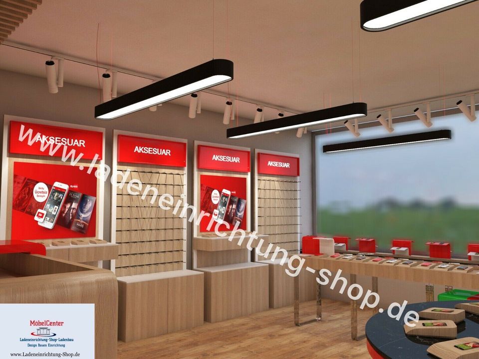 Vodafone Shop Möbel individuelle Möbel Herstellung 3D Plan in Fuessen