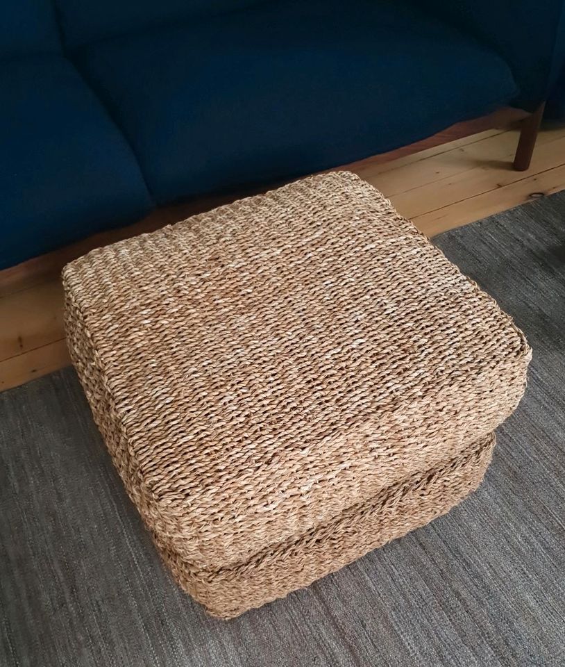 Boho Pouf Hocker Sitzkissen Seegras ANDREA HOUSE neuw./NP358. hay in Wiesbaden