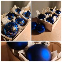 Alte Weihnachtsbaum Kugeln Glas blau Glitzer Sterne Niedersachsen - Bad Bodenteich Vorschau