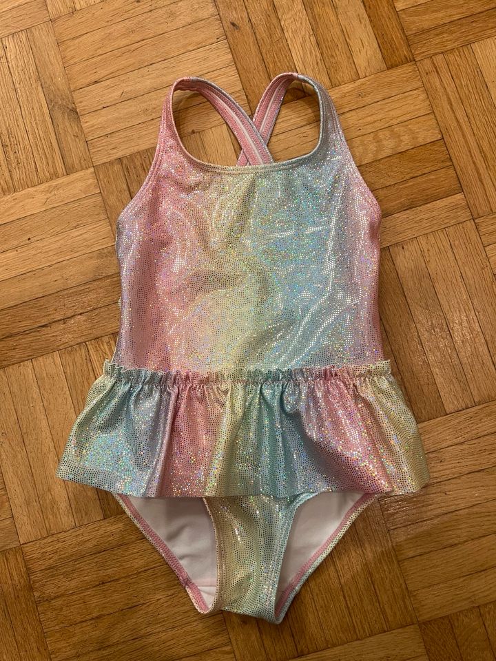 Badeanzug NEUWERTIG H&M 98/104 Glitzer Regenbogen Pastell in Hattersheim am Main