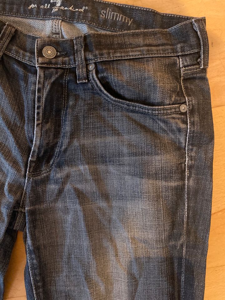 Jeans grau, 7 for all Mankind, Größe 38, Slimmy in Wendelstein