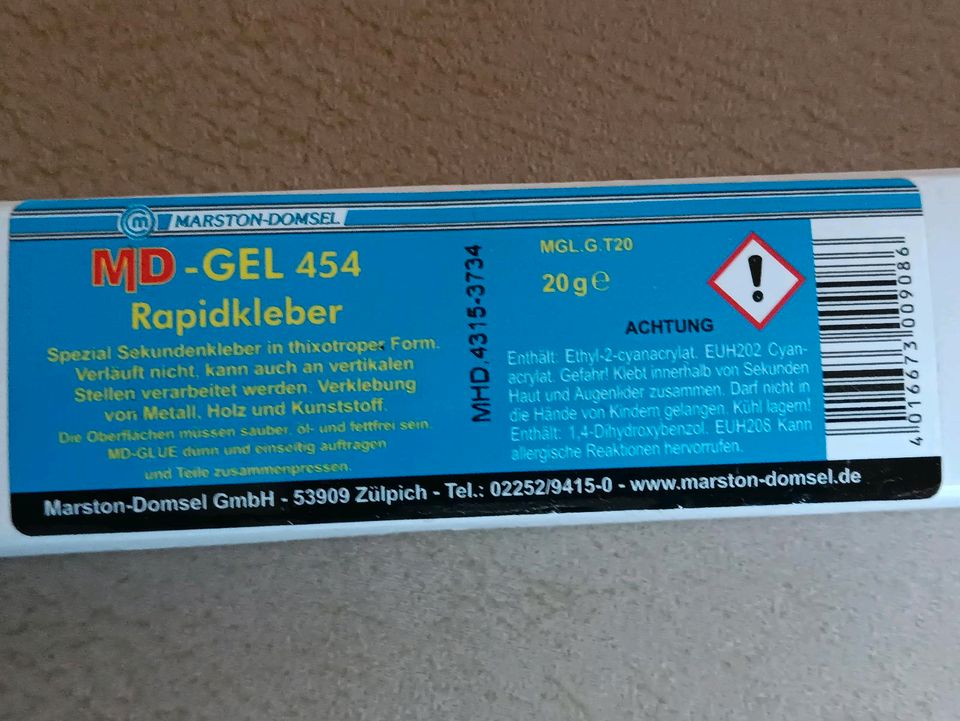 MARSTON-DOMSEL MD-Gel 454 ~ Tube 20g ~  Rapidkleber in Diez