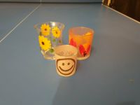 3 Teelichter Blumen Smiley Glas München - Trudering-Riem Vorschau