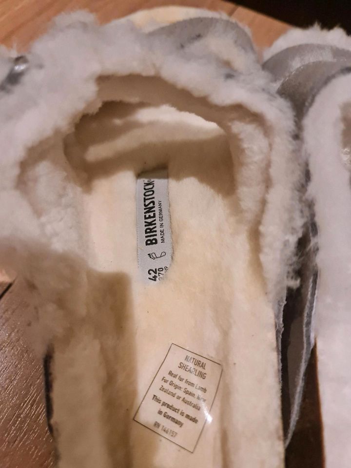 Birkenstock Arizona Fell grau Leder Neu gr 42 in Bürstadt