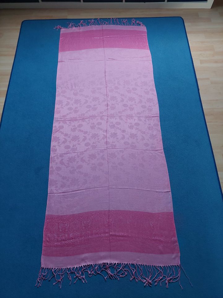 Pashmina Tuch pink weiß in Bad Vilbel