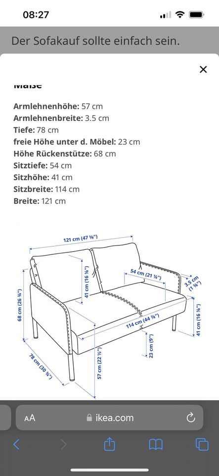 Ikea Sofa wie neu ! Inklusive Beistelltisch in Illingen