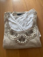 Damen T-Shirt von Gerry Weber in beige/weiß Gr.44 Baden-Württemberg - Bruchsal Vorschau