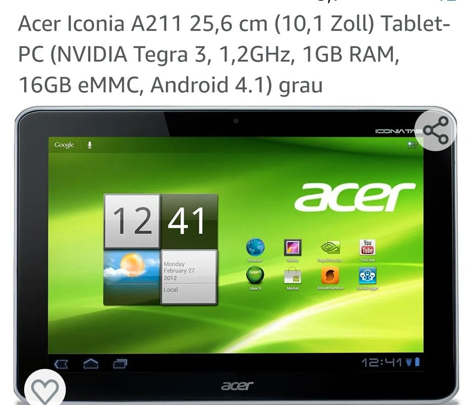 Acer Iconia Tab A211: Tablet 16GB HSPA+ in Grevenbroich