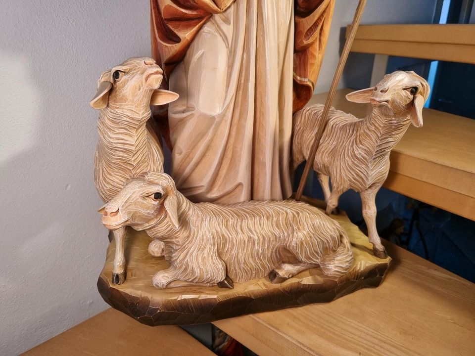 JESUS CHRISTUS XXL HOLZ  HEILIGENFIGUR HOLZFIGUR ALT KUNST DEKO in Kumhausen