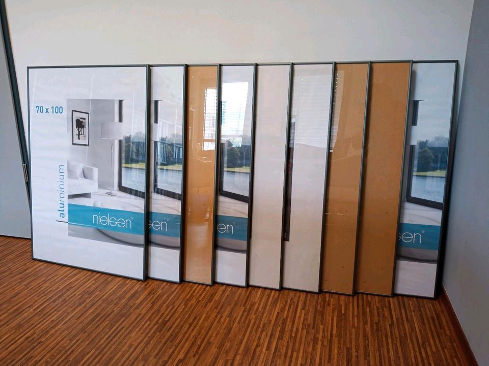 9 x NIELSEN Bilderrahmen 70x100 Alu Glas Platin in Leipzig