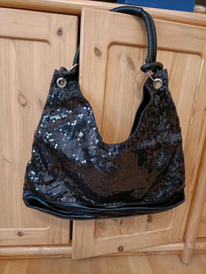 NEU Abendtasche, Pailletten Tasche M. Asam schwarz Kunstleder in Verden