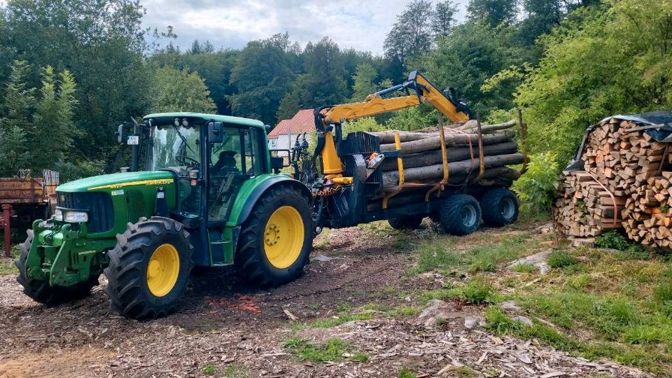 Holztransport, Rückewagen, Durchforstungen in Lautertal