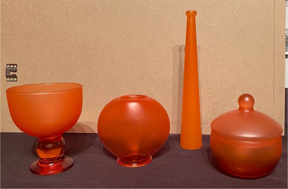 Glas Schale Vase Kerzenhalter orange in Dresden