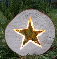 Holzscheibe Lampe "Stern groß" Weihnachten Advent Deko Baden-Württemberg - Rechberghausen Vorschau