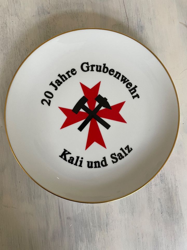 Grubenwehr-Ehrenteller; 20 Jahre GW Kali+Salz in Rheinberg
