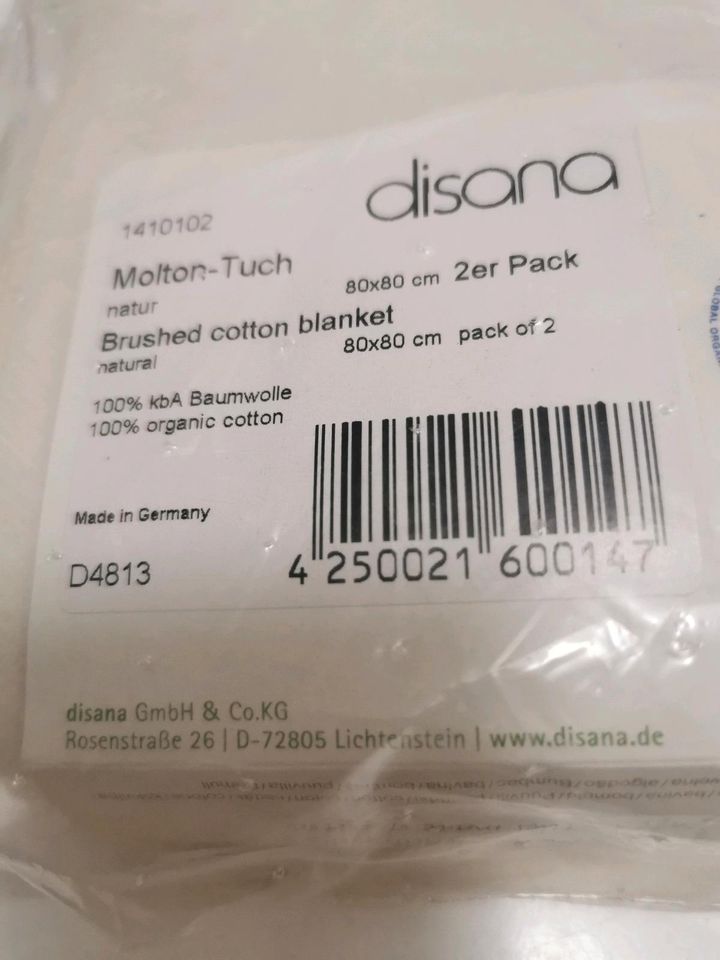 Disana Molton Tuch, 2-er Pack, Baumwolle, 80x80 cm in Dresden