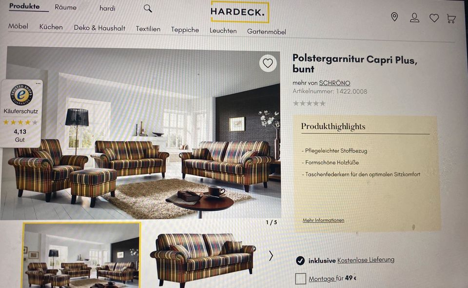 Sofa Garnitur  Capri Plus Schröno 2 Sessel in Ahaus