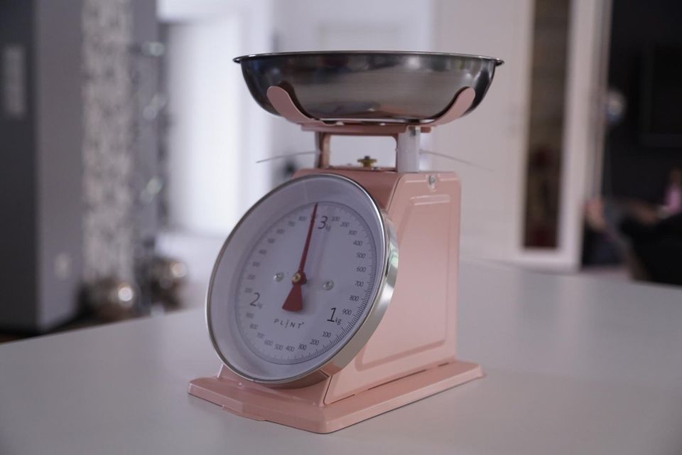 Plint Küchenwaage Scale Retro rosa Haushaltswaage Waage analog in Harrislee
