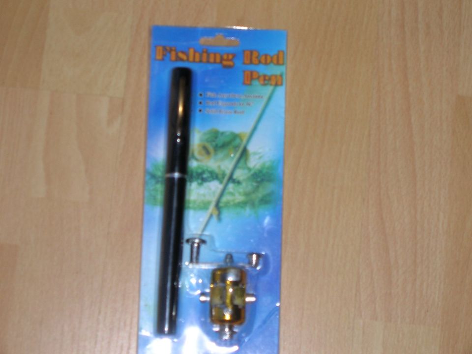 Angelrute mini, mit Rolle,Fishing Rod Pen,Sportfischer, Eisangeln