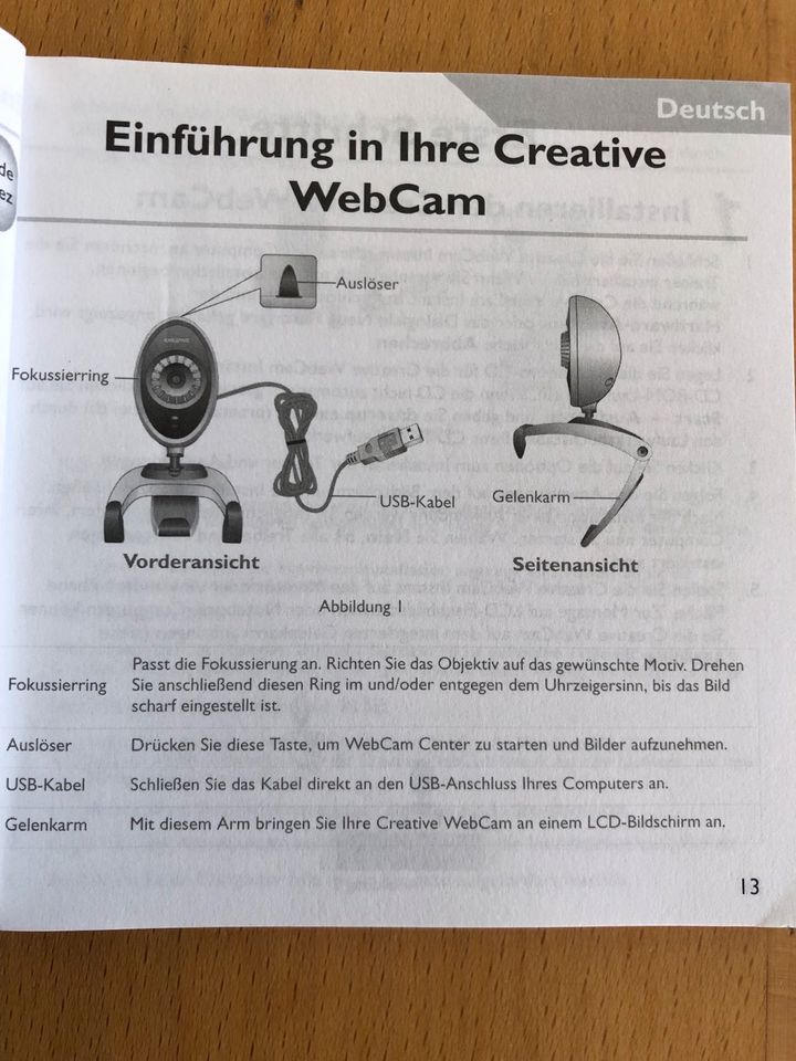 CREATIVE Webcam mit USB-Anschluß zur Installation auf PC/Laptop in Hausen bei Würzburg