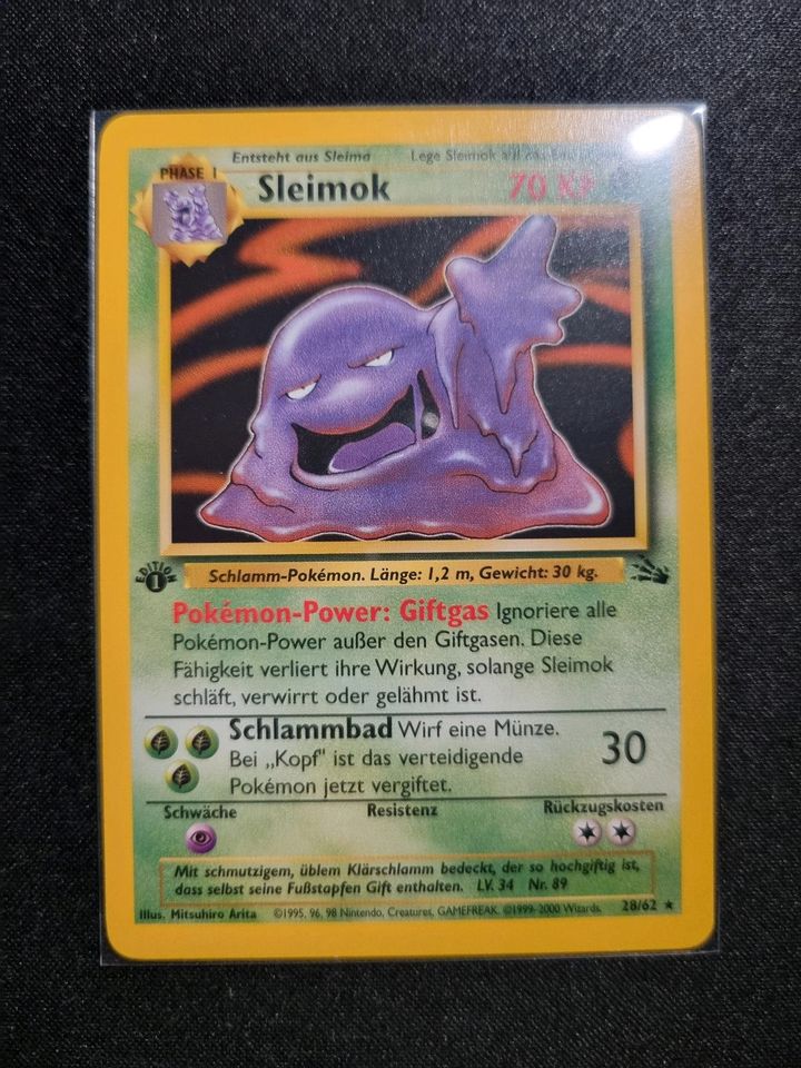 Pokemon Karte - Sleimok 1. Edition 28/62 - Top Zustand in Oldenburg in Holstein