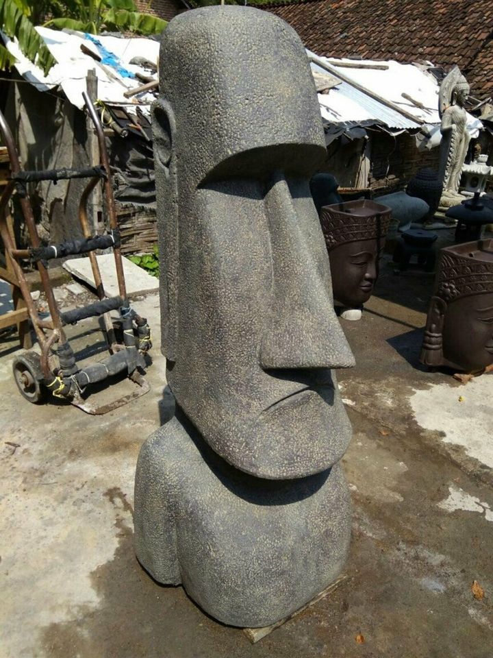 Moai Skulptur Rapa Nui Maori Figur Osterinsel Tiki Steinskulptur in Seevetal