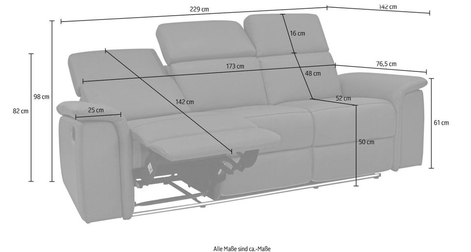 NEU! Sofa, 3-Sitzer, Echt-Kunstleder, Relaxfunktion statt 3599€ in Bremen