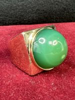 GOLD HERREN RING 14k 585 Gr. 63 60,15g Jade Cabochon GG AU Berlin - Neukölln Vorschau