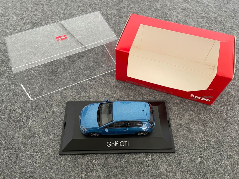 Herpa VW Golf 7 GTI 1:43 pacific blau Selten in Bischberg