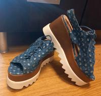 Neu Plateau Sandalen Gr.36 Sandaletten Jeans blau Glitzer Baden-Württemberg - Ravensburg Vorschau