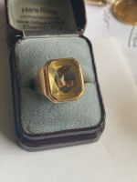 Gold 585 Herrenring Ring mit Citrin Stein massiv , Größe 19 Bayern - Untersiemau Vorschau