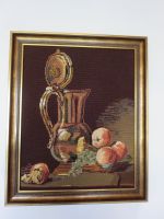 Esszimmerbild Kelch mit Obst, 56 x 47 cm, handgestickt, sehr gut. Hessen - Wehretal Vorschau