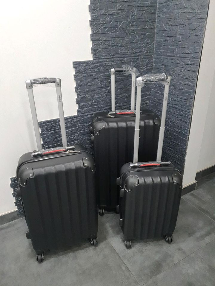 3tlg Kofferset Hartschalenkoffer XL, L, M Koffer NEU/OVP schwarz in Fürth