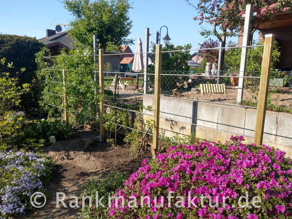 ☘️RANKMANUFAKTUR Design Rankhilfe Rankgerüst Kletterhilfe Rankgitter Spalier Rosenbogen Metall Holz Sichtschutz Garten Terasse Spalierobst Weinrebe Himbeeren Balkon Sichtschutzzaun Hochbeet Pergola ☘️ in Röthenbach