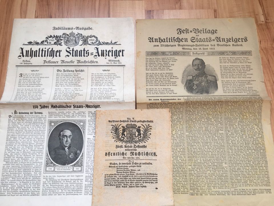 Anhaltischer Staatsanzeiger, Dessau Zeitung, Deutsches Reich 1913 in Dessau-Roßlau