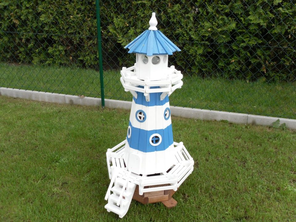 Leuchtturm 2,20m blau-weiß, Ausstellung inkl.Versand, Kiefer, Neu in Wimmelburg