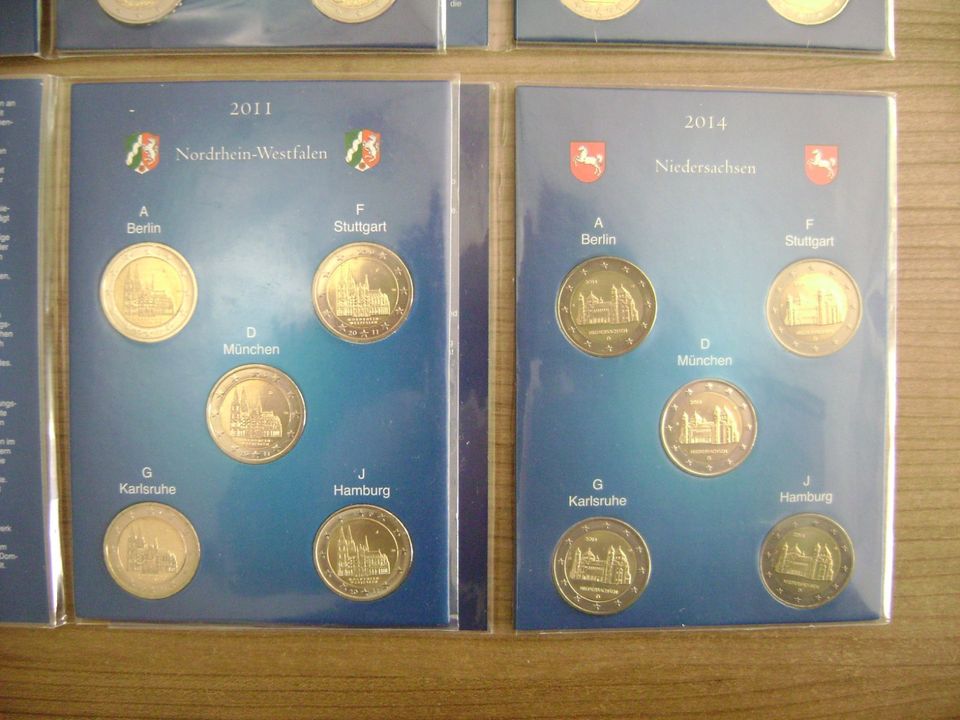 BRD 5 x 2 € Gedenkmünzen 2008-2024 unzirkuliert/bankfrisch (A-J) in Bochum