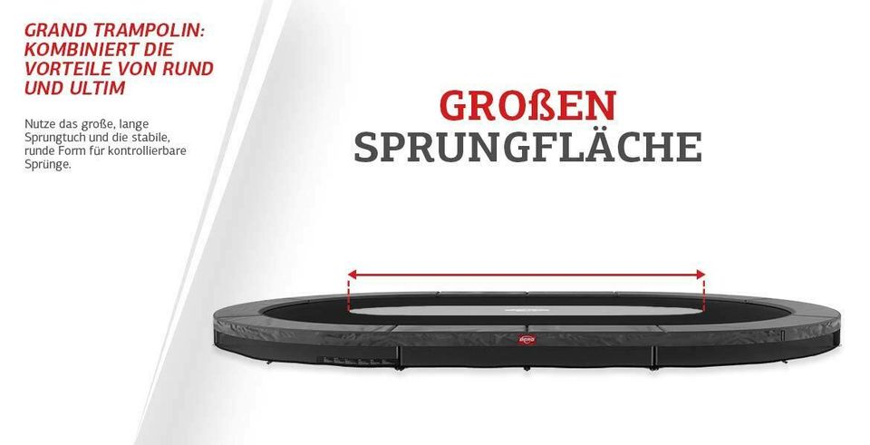 BERG Grand Champion 470 InGround Trampolin Grau + Net Deluxe in Kupferzell