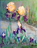 Acrylgemälde Original "Iris am Wasser " Bilder, Blumen, Natur, Niedersachsen - Bad Pyrmont Vorschau