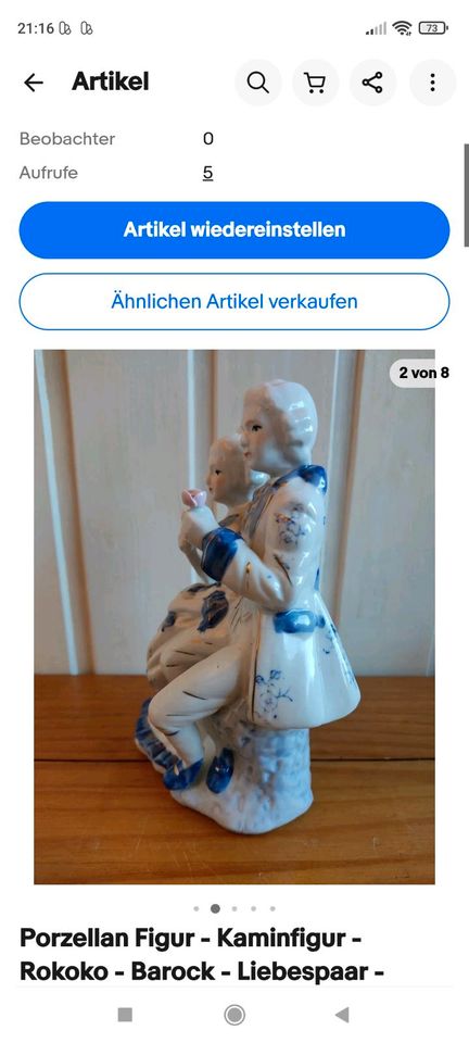 Porzellan Figur - Kaminfigur - Rokoko - Liebespaar.. in Gersfeld