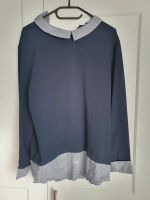 Shirt Pullover blau mit Blusenapplikation Gr. 42 Niedersachsen - Großheide Vorschau