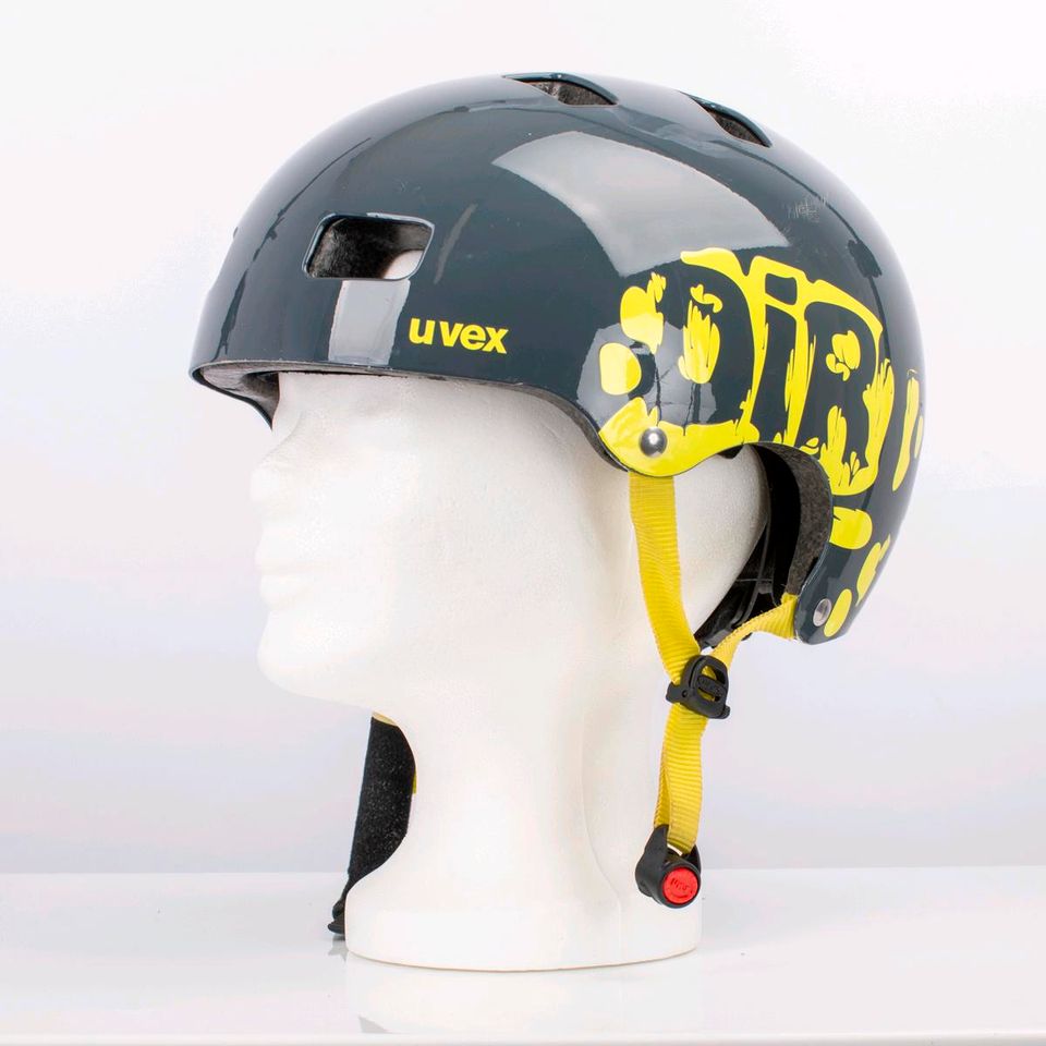 Skaterhelm Uvex , Dirtbike Grey-Lime ,Kopfumfang 55 - 58 cm in Großostheim