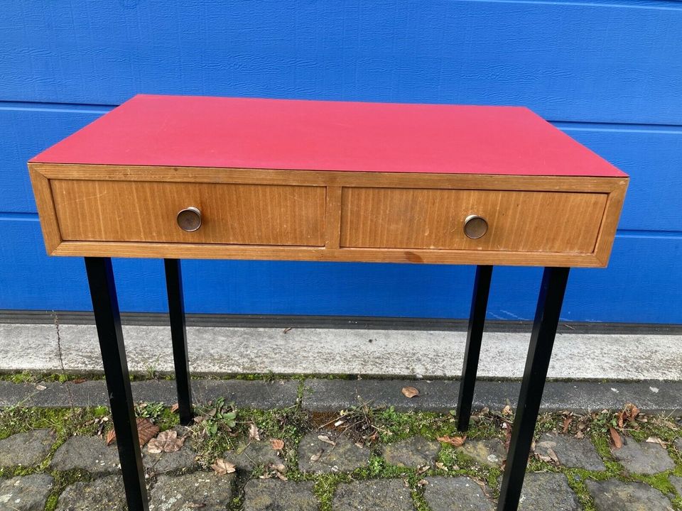 SALE %60/70er Sideboard Holz Design rot 2 Schubladen Kommode Vint in Köln