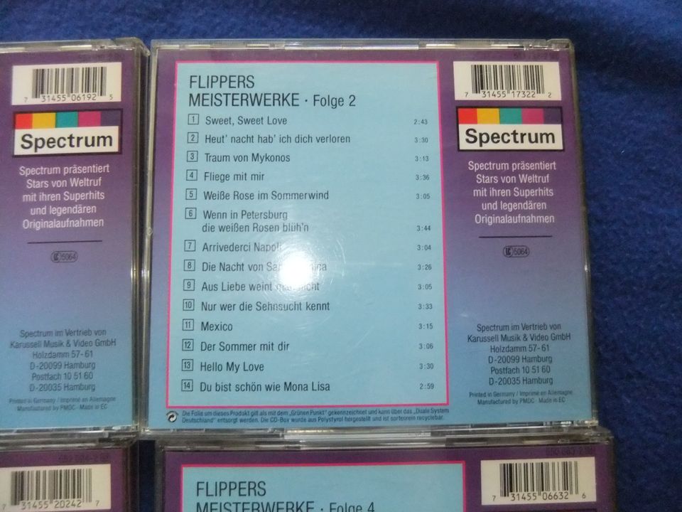 4er CD Flippers Meisterwerk 1 bis 4 in Schmelz