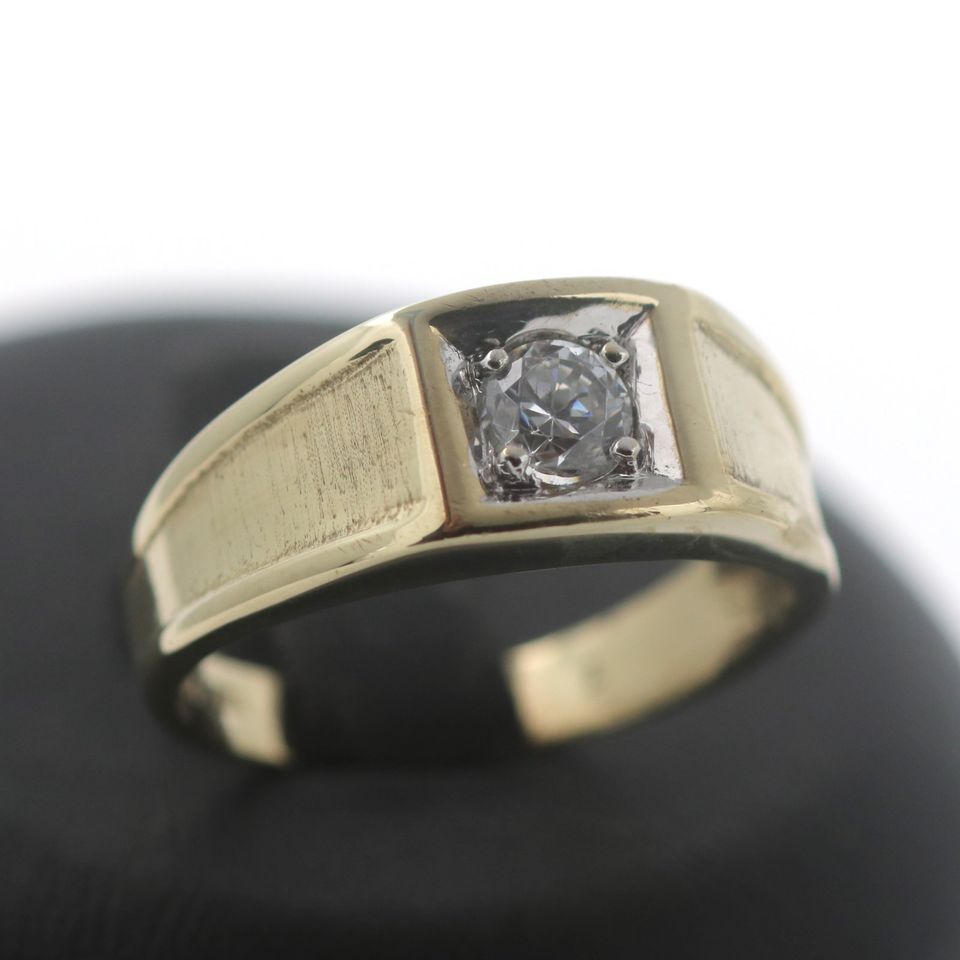 Solitär Zirkonia Gold Ring 333 8 Kt Bicolor www.juweliero.de in Gelsenkirchen