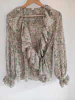 Mango Bluse Oberteil Shirt Wickelbluse rosa grün beige Rüschen M Hessen - Rüsselsheim Vorschau