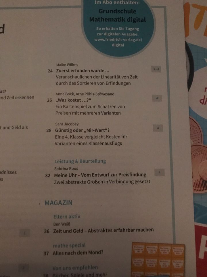 Zeitschrift Grundschule Mathematik Heft 80/ 2024 Zeit und Geld in Kisdorf