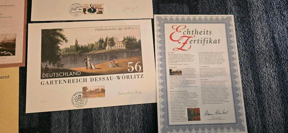 Briefmarken Gartenreich Großsegler Flugboot olympia Mozart in Berlin