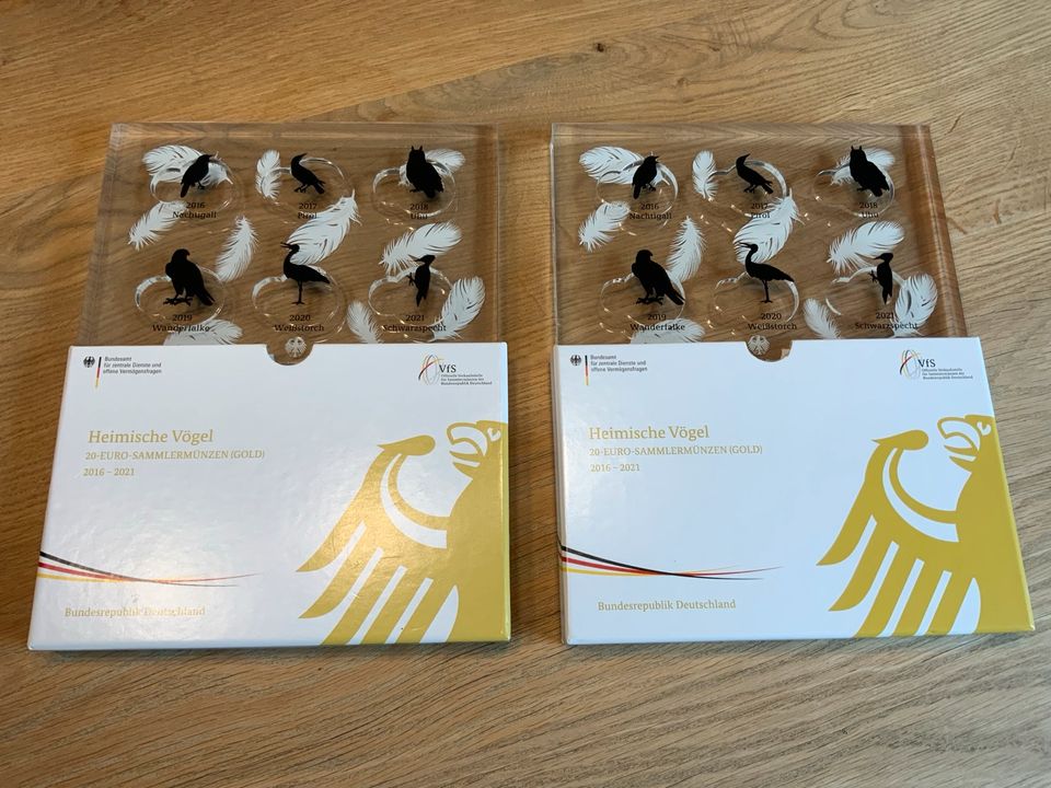 2 Sammelboxen für 20€ Goldmünzen Heimische Vögel in Melle