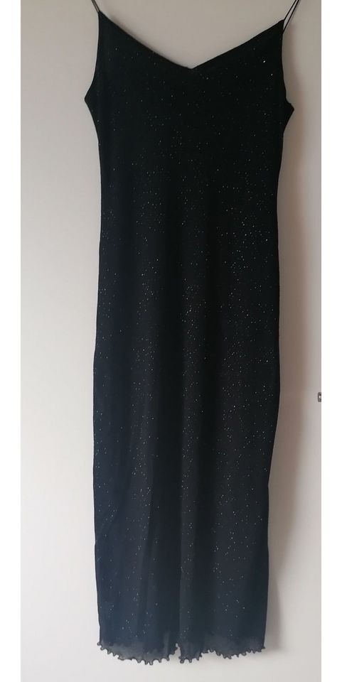 Schwarzes leicht transparentes Trägerkleid mit Unterkleid, Gr. 36 in Ilvesheim